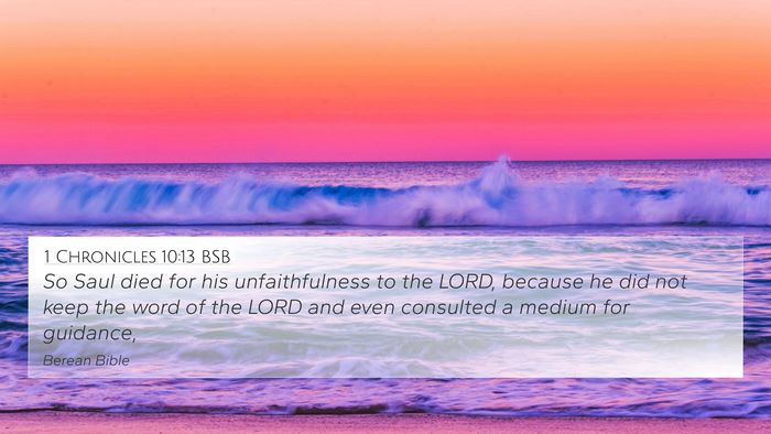 1 Chronicles 10:13 BSB Bible Verse Image