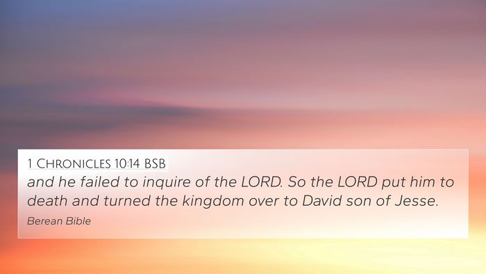 1 Chronicles 10:14 BSB Bible Verse Image