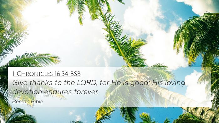 1 Chronicles 16:34 BSB Bible Verse Image
