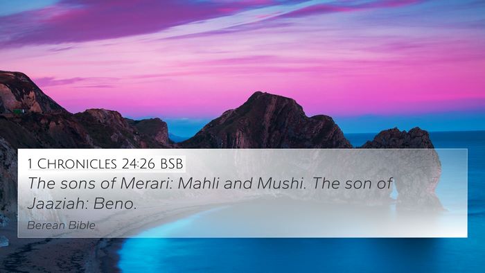 1 Chronicles 24:26 BSB 4K Wallpaper - The sons of Merari: Mahli and Mushi. The son of - 4K Wallpaper Bible Verse