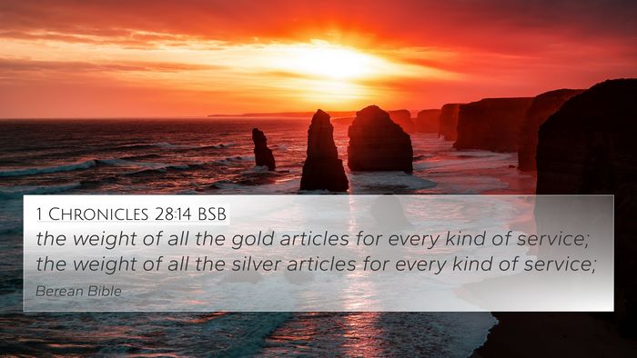 1 Chronicles 28:14 BSB Bible Verse Image