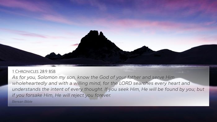 1 Chronicles 28:9 BSB Bible Verse Image