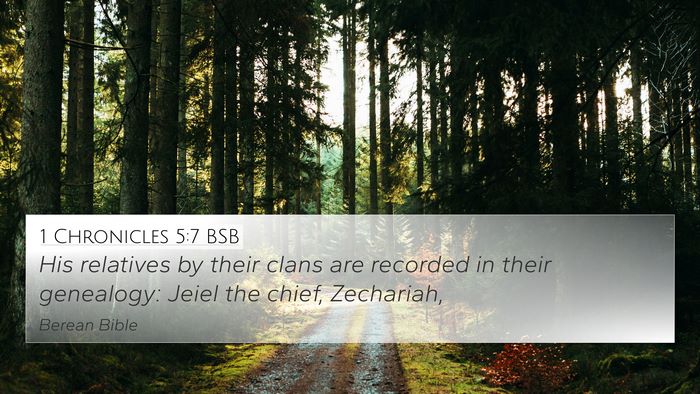 1 Chronicles 5:7 BSB 4K Wallpaper - His relatives by their clans are recorded in - 4K Wallpaper Bible Verse