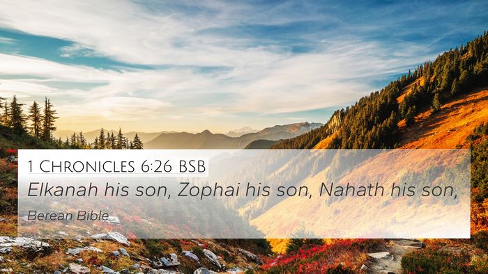 1 Chronicles 6:26 BSB 4K Wallpaper - Elkanah his son, Zophai his son, Nahath his - 4K Wallpaper Bible Verse