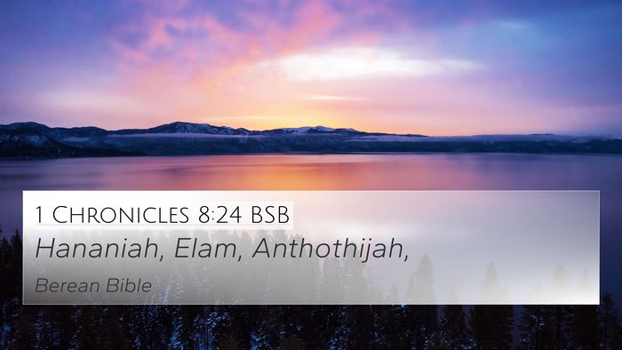 1 Chronicles 8:24 BSB 4K Wallpaper - Hananiah, Elam, - 4K Wallpaper Bible Verse