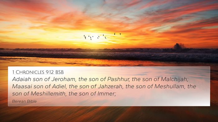 1 Chronicles 9:12 BSB Bible Verse Image