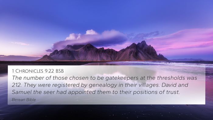 1 Chronicles 9:22 BSB Bible Verse Image