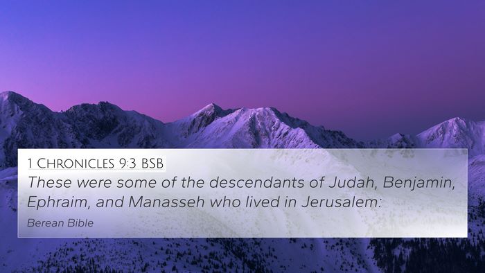 1 Chronicles 9:3 BSB Bible Verse Image