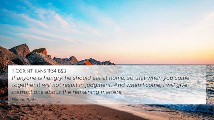 1 Corinthians 11:34 BSB Bible Verse Image