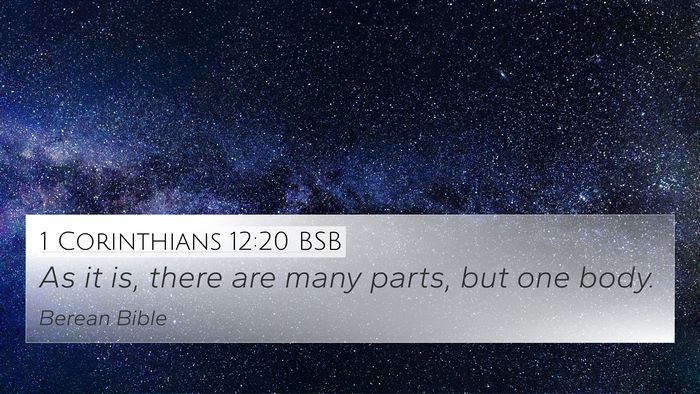 1 Corinthians 12:20 BSB Bible Verse Image