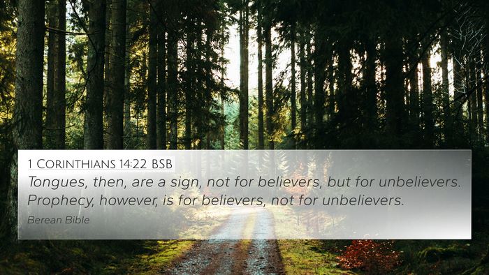 1 Corinthians 14:22 BSB Bible Verse Image