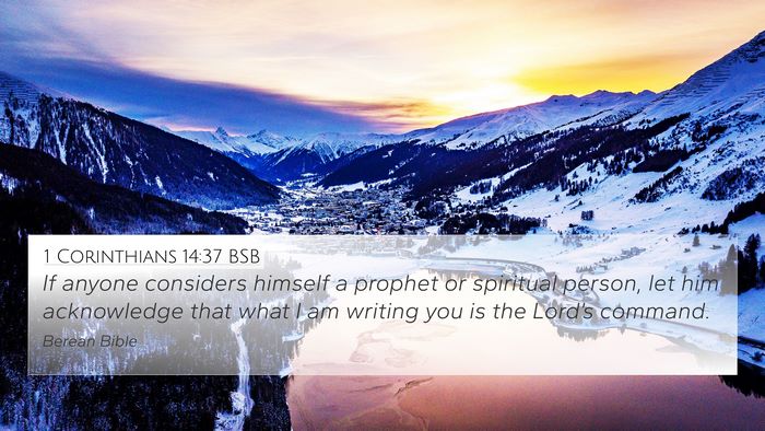 1 Corinthians 14:37 BSB Bible Verse Image