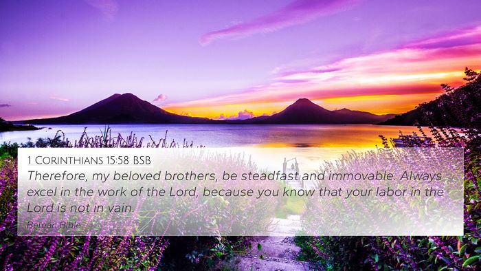 1 Corinthians 15:58 BSB Bible Verse Image