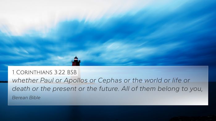 1 Corinthians 3:22 BSB Bible Verse Image