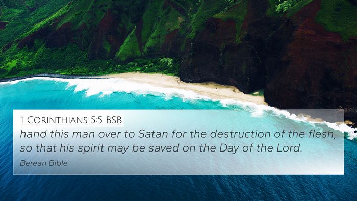 1 Corinthians 5:5 BSB Bible Verse Image