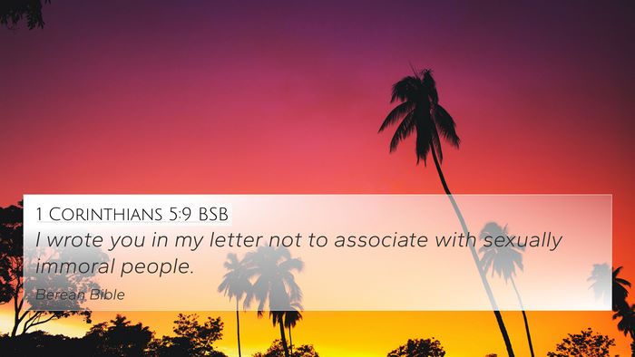 1 Corinthians 5:9 BSB Bible Verse Image