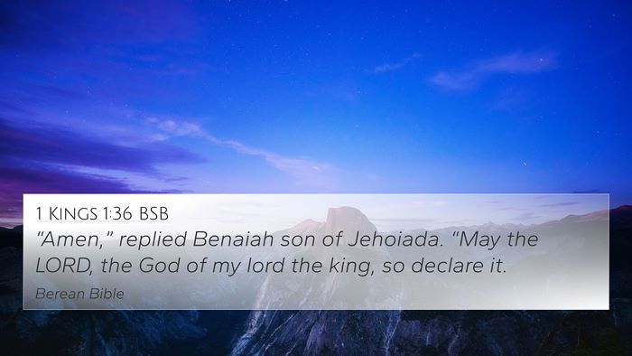 1 Kings 1:36 BSB Bible Verse Image