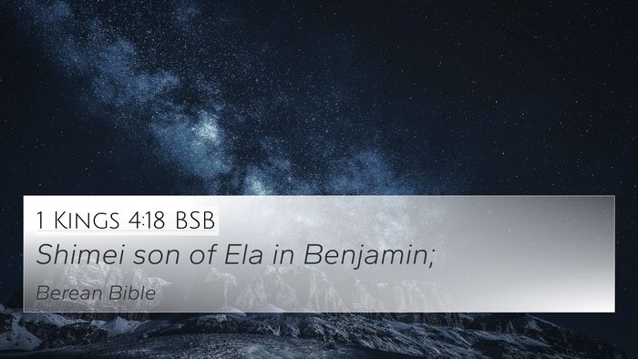 1 Kings 4:18 BSB 4K Wallpaper - Shimei son of Ela in - 4K Wallpaper Bible Verse
