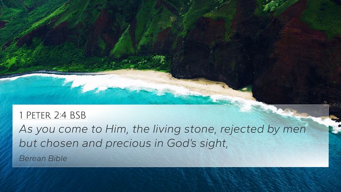1 Peter 2:4 BSB Bible Verse Image