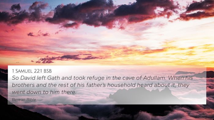 1 Samuel 22:1 BSB Bible Verse Image