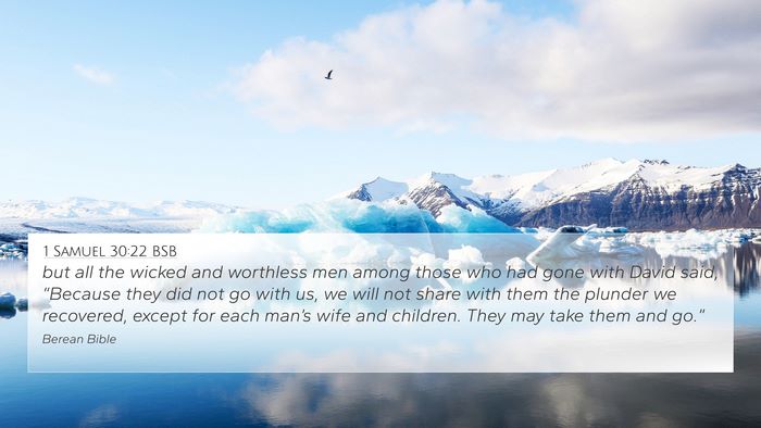 1 Samuel 30:22 BSB Bible Verse Image