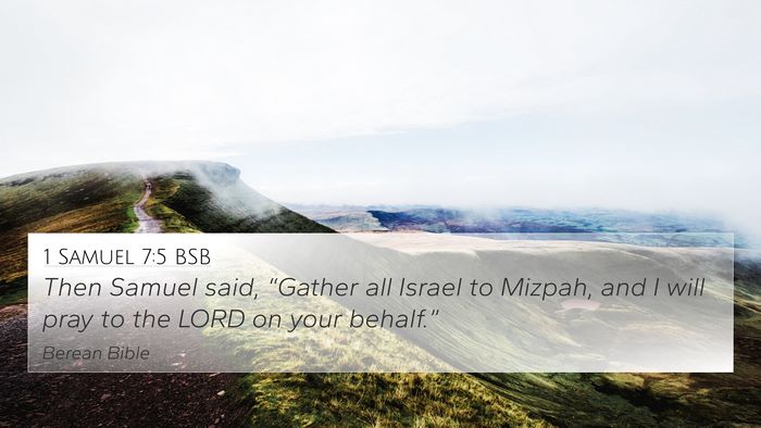 1 Samuel 7:5 BSB 4K Wallpaper - Then Samuel said, “Gather all Israel to Mizpah, - 4K Wallpaper Bible Verse