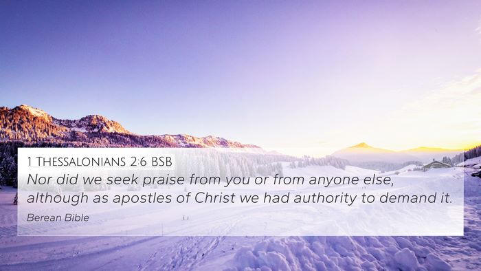 1 Thessalonians 2:6 BSB Bible Verse Image