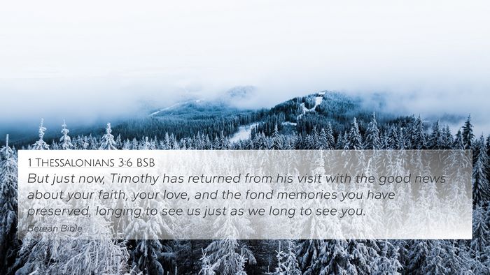 1 Thessalonians 3:6 BSB Bible Verse Image