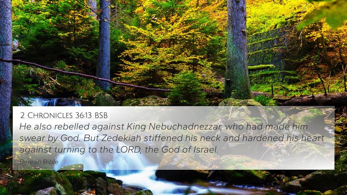 2 Chronicles 36:13 BSB Bible Verse Image