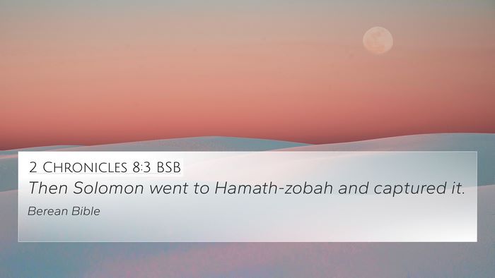 2 Chronicles 8:3 BSB 4K Wallpaper - Then Solomon went to Hamath-zobah and captured - 4K Wallpaper Bible Verse