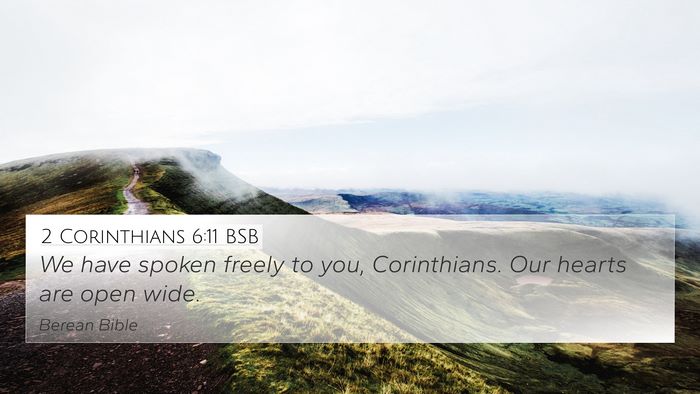 2 Corinthians 6:11 BSB Bible Verse Image