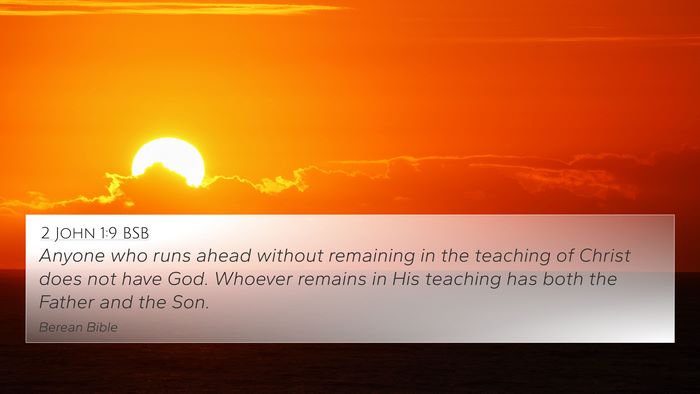 2 John 1:9 BSB Bible Verse Image