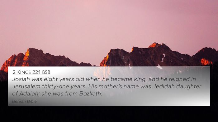 2 Kings 22:1 BSB Bible Verse Image