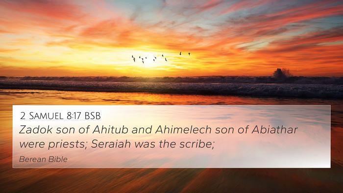 2 Samuel 8:17 BSB Bible Verse Image