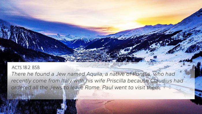 Acts 18:2 BSB Bible Verse Image