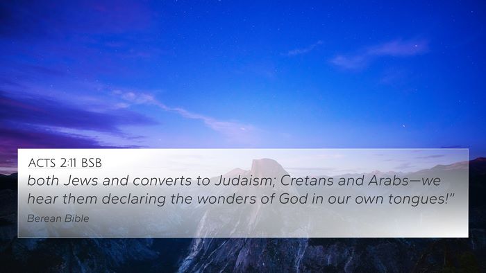 Acts 2:11 BSB Bible Verse Image