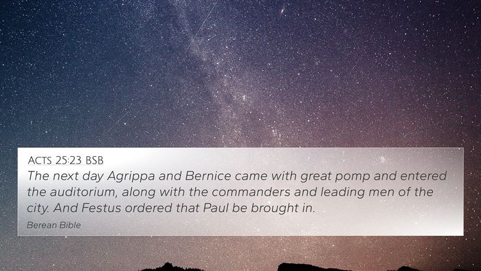 Acts 25:23 BSB 4K Wallpaper - The next day Agrippa and Bernice came with great - 4K Wallpaper Bible Verse