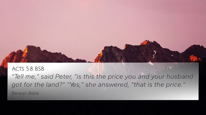 Acts 5:8 BSB Bible Verse Image