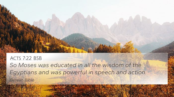 Acts 7:22 BSB Bible Verse Image