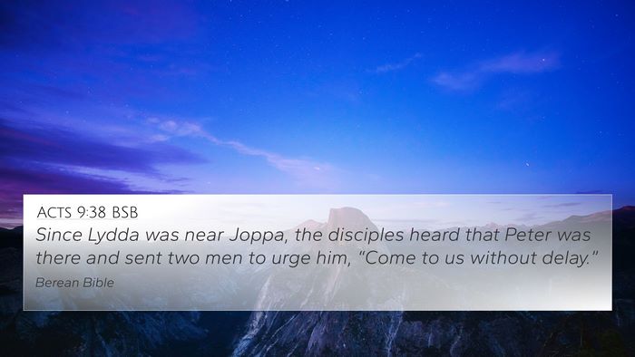 Acts 9:38 BSB Bible Verse Image