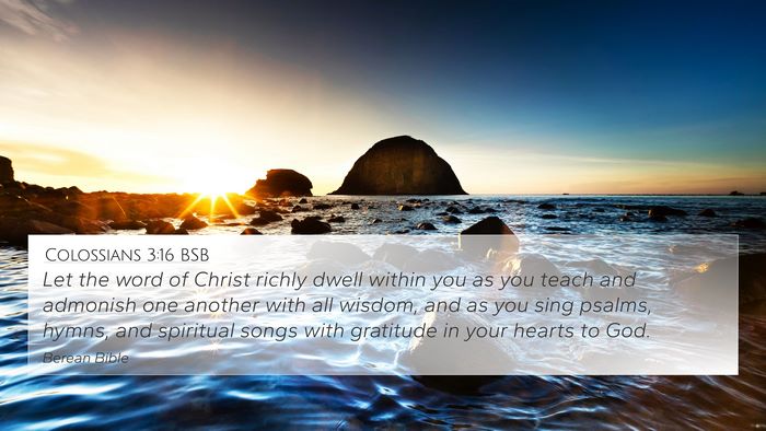 Colossians 3:16 BSB Bible Verse Image