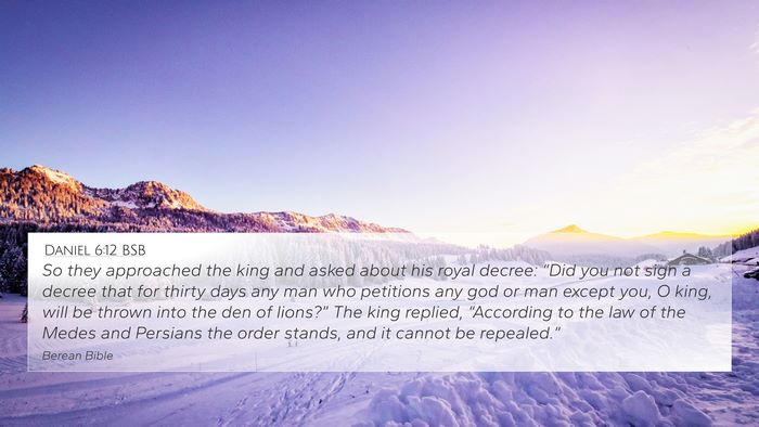 Daniel 6:12 BSB Bible Verse Image
