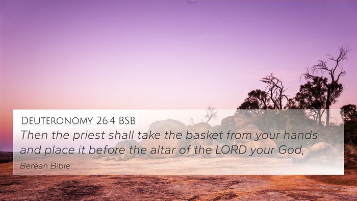 Deuteronomy 26:4 BSB 4K Wallpaper - Then the priest shall take the basket from your - 4K Wallpaper Bible Verse
