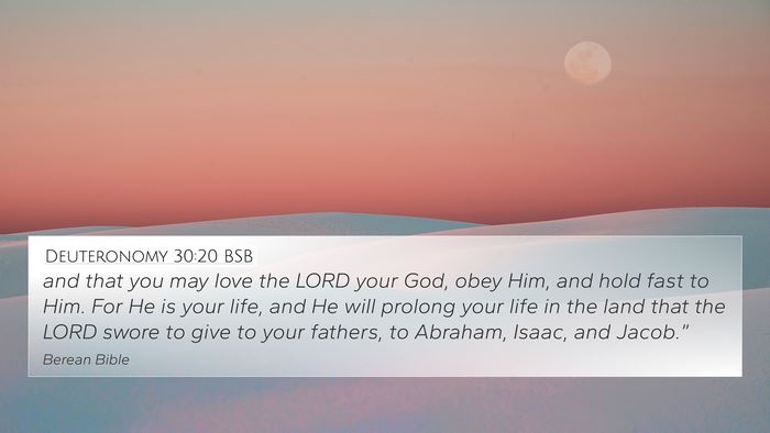 Deuteronomy 30:20 BSB Bible Verse Image