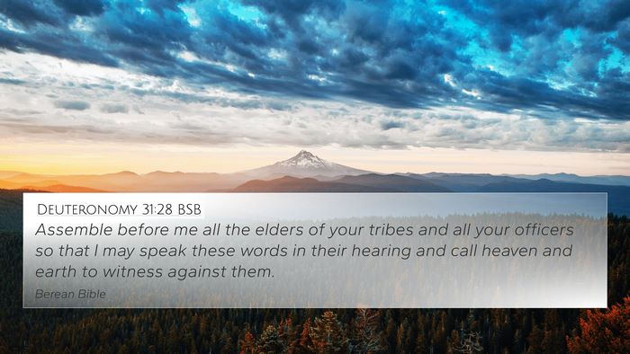 Deuteronomy 31:28 BSB Bible Verse Image