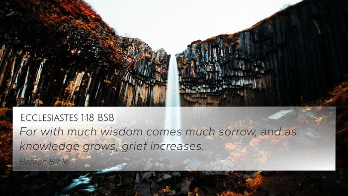 Ecclesiastes 1:18 BSB Bible Verse Image