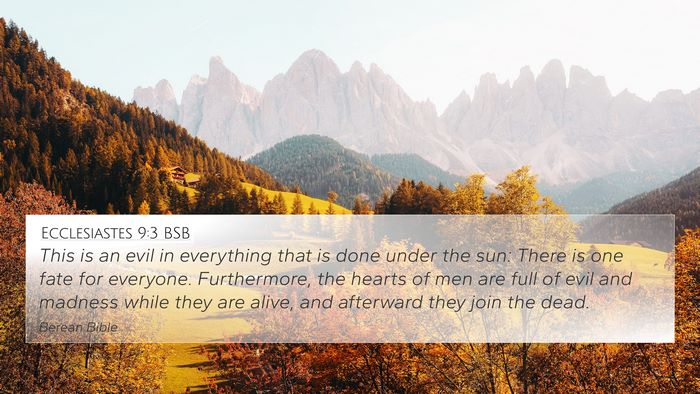 Ecclesiastes 9:3 BSB Bible Verse Image