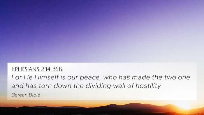 Ephesians 2:14 BSB Bible Verse Image