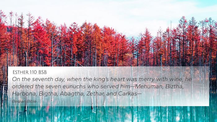 Esther 1:10 BSB Bible Verse Image