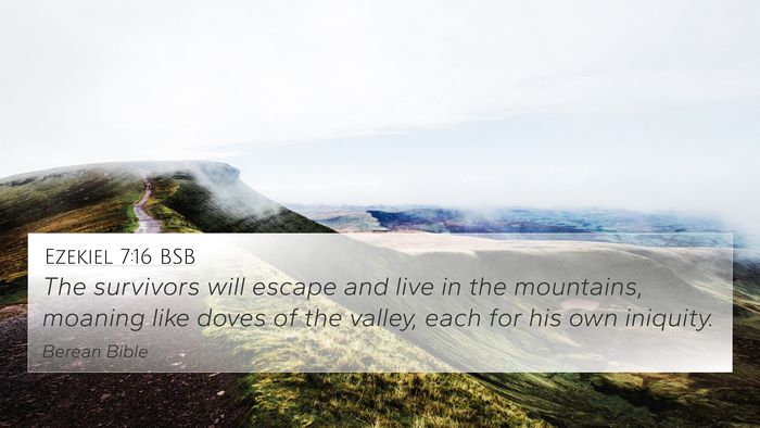 Ezekiel 7:16 BSB Bible Verse Image